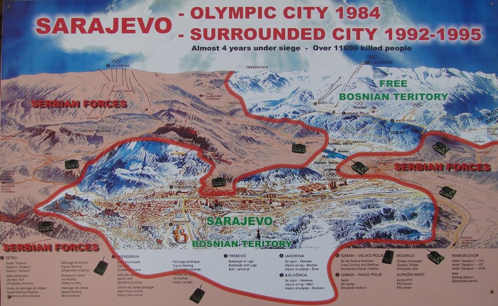 Bosnie Sarajevo - Kaart Belegering